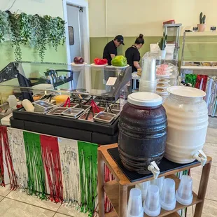 Omelet and waffle bar