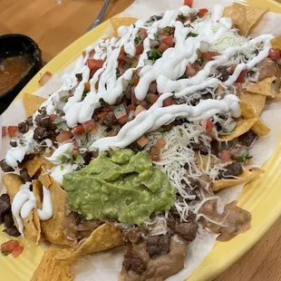 Nachos with carne asada