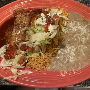 3. Crispy Taco and Enchilada Combination Plate