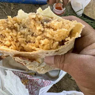 Burrito from Roberta's the was supposed to have asada in it. Please tell me there's meat in this.