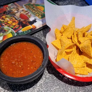 Complimentary chips and salsa