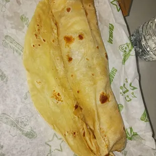 This was my egg bacon and cheese burrito for $10.50