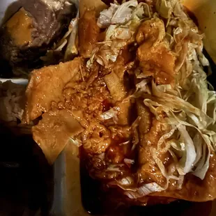Shredded beef enchiladas without the beef... lol you can&apos;t make this stuff up! How can you serve this!