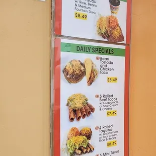 Daily Special Menu