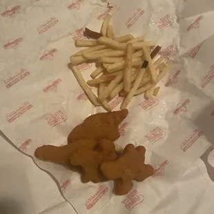 Fries and chicken tender kids meals