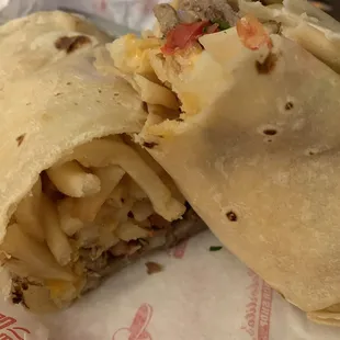 A peek inside the California Burrito