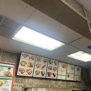 menus on the wall