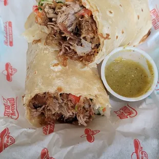 Carnitas burrito.