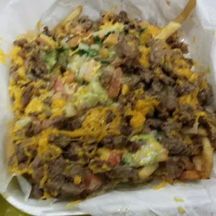 Terrible carne asada, with supposedly with guacamole and sour cream.