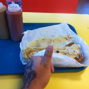 Can I have some meat with this big ass tortilla ??
