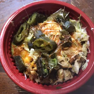 The jalapenos I cut up and put on the bowl to make it better! =)