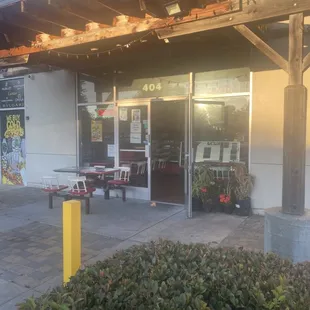 Front of donut shop