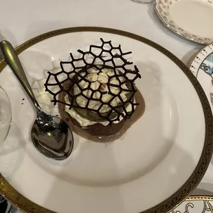 a dessert on a plate