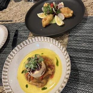 Burrata and zucchini blossoms