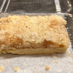 a piece of apple crumb cake