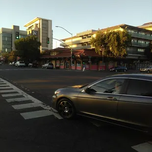 a car stopped at an intersection