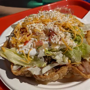 Mixed tostada - looks small but very filling