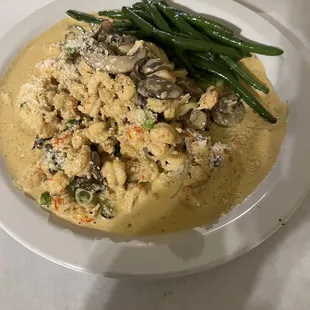 Portobello crawfish pasta