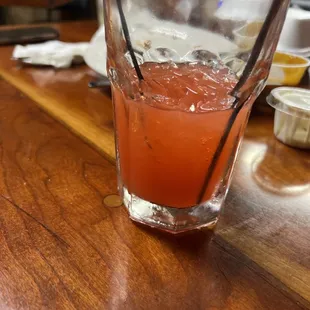 a drink in a glass