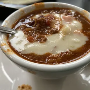 We mixed the chili and loaded potato soup. So good!