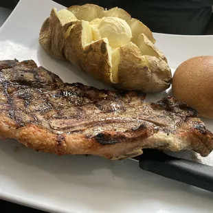 Pork steak and baked potato!