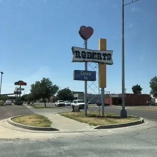 a sign for roberts drive - in