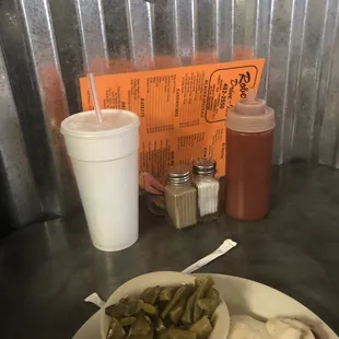 Med drink, sides and condiments