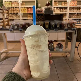 Rootbeer milkshake with almond butter! The milkshakes are to die for. Make sure to try the almond butter add on!