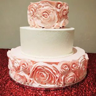 a three tiered wedding cake