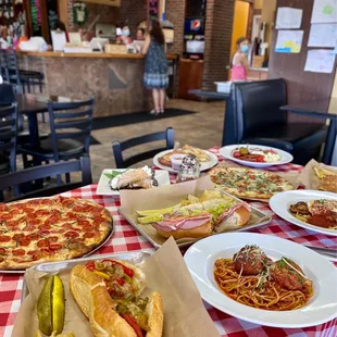 a table full of food