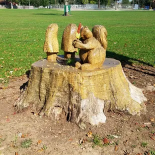 playful wood carving