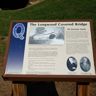 Longwood Covered Bridge plaque
