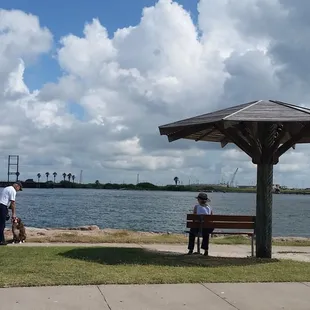 Shaded viewing points along the path