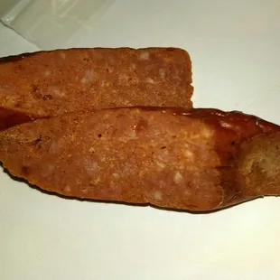 The hot snack stick close up.