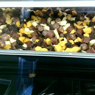 Snack sticks and curds, this could make an interesting pizza.