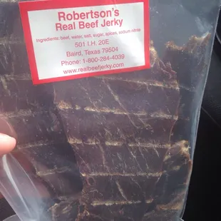 Real Beef Jerky. Dry and packed with flavor. Definitely a snack to savor