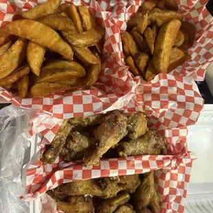 15 Piece Chicken Wings Combo Parmesan wings, Lemon pepper wings, steak fries