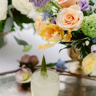 Flowers and cocktails go well together!