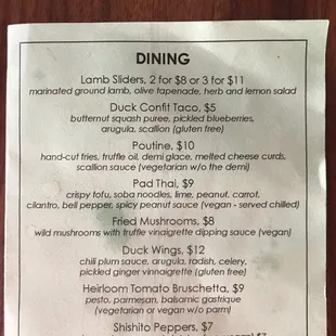 MadisonTap menu served from 4pm to 11pm every day.