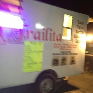 a food truck at night