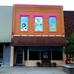 the front of the building