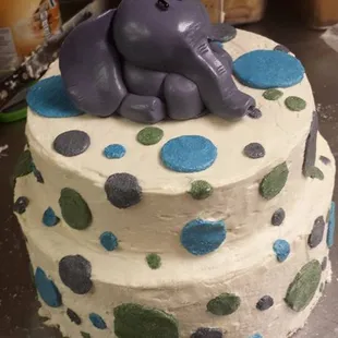 Elephant baby shower cake