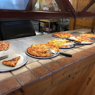 Pizza on the buffet