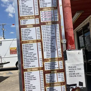 The menu is impressive