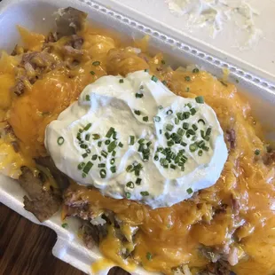Loaded baked potato. &quot;All the way!&quot;  $7.99