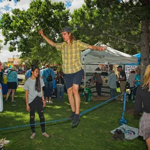 Teens playing around at Robinson Park during Climate Change rally.