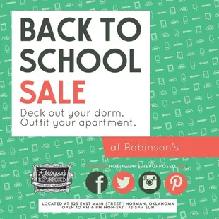 Back to School Sale.