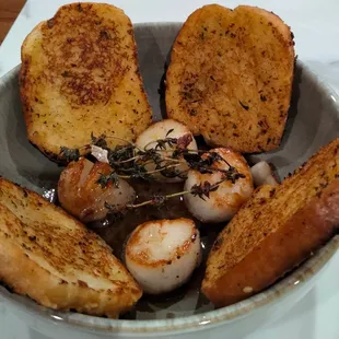 Brown butter scallops