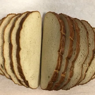 This is the 5 pound sourdough loaf that is sliced.