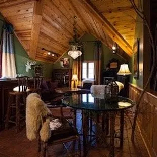 Standing in the kitchen looking at the family room with the stairs on your right